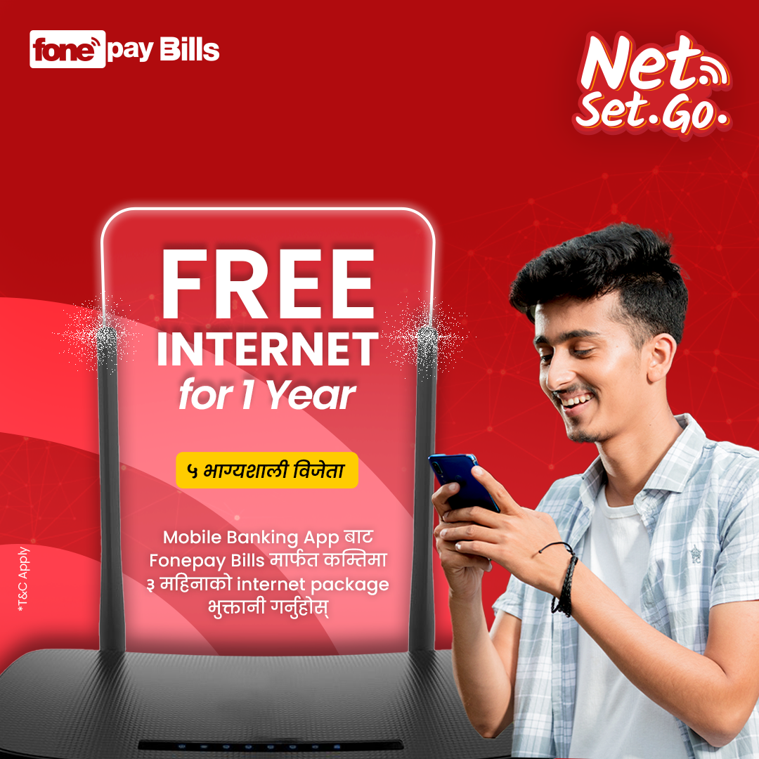 NET SET GO! Win 1 Year of Free Internet by paying your Internet Bills with Fonepay Bills - Featured Image